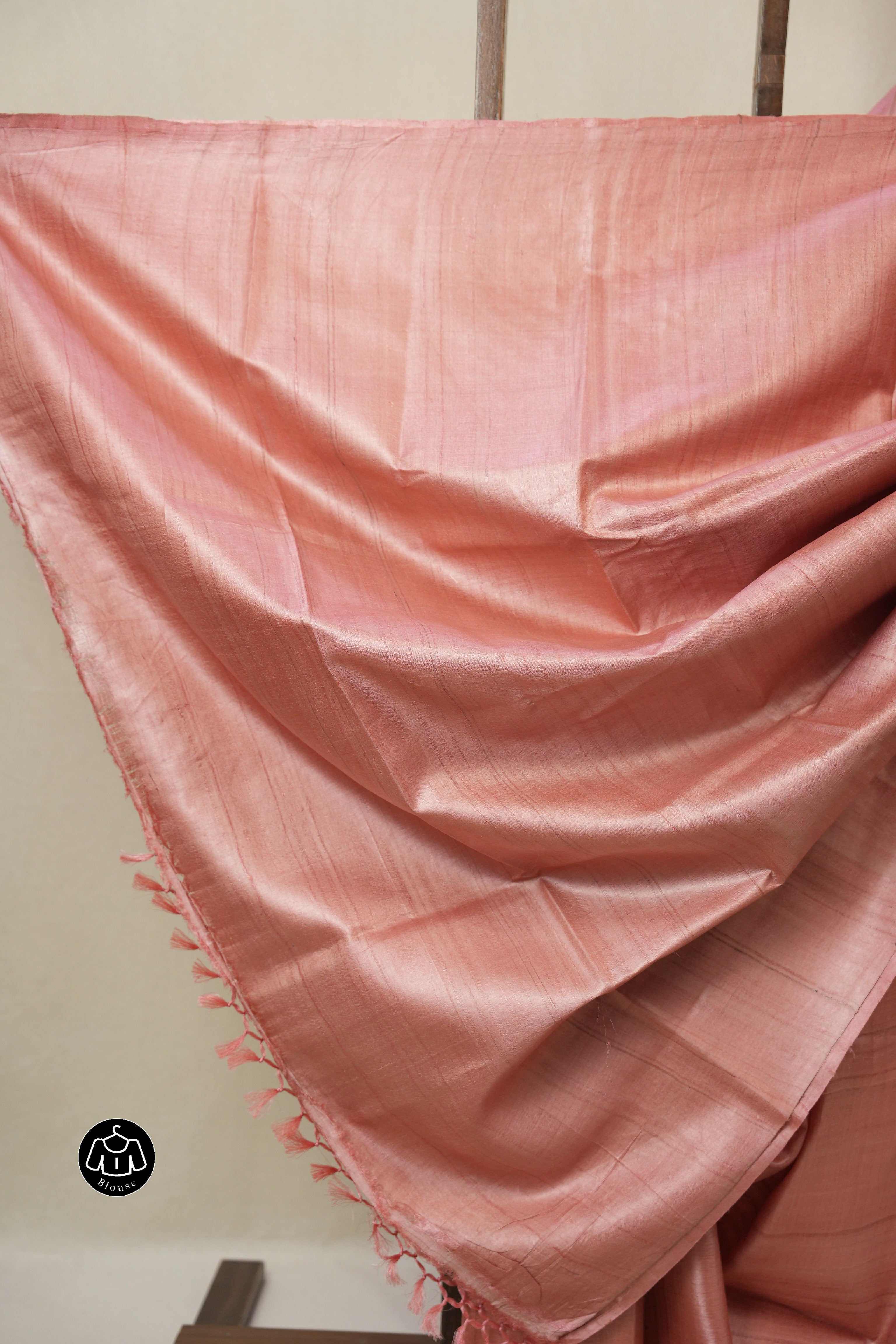 Peach Tussar Silk Saree - SRPTSS1835