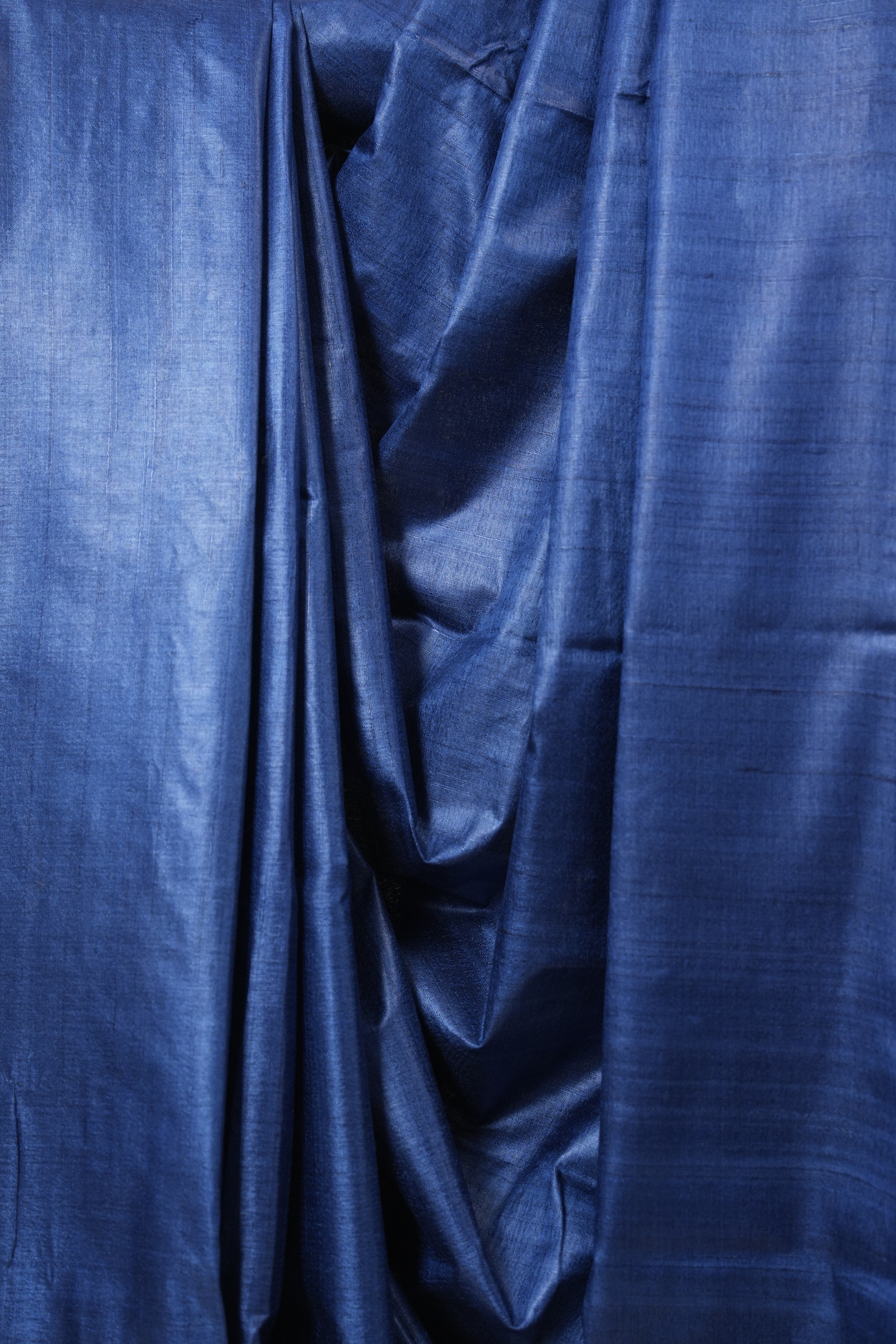 Blue Tussar Silk Saree - SRBTSS1836
