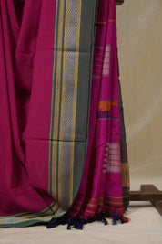 Magenta Pink Cotton Ilkal Saree - SRBCIS888