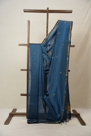 Peacock Blue Maheshwari Saree - SRPBMS959