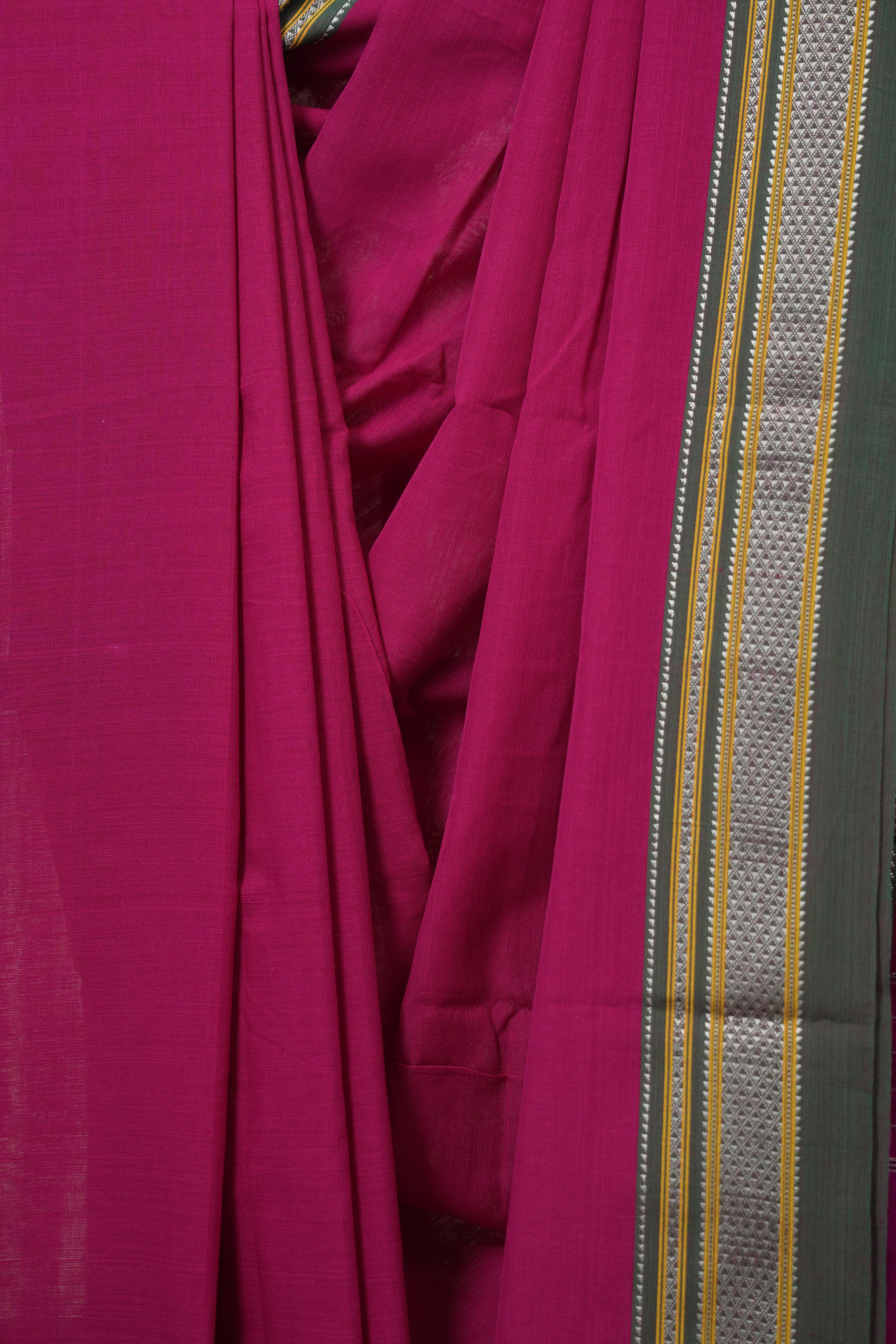 Magenta Pink Cotton Ilkal Saree - SRBCIS888