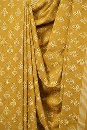 Mustard HBP Cotton Saree - SRMCS3566