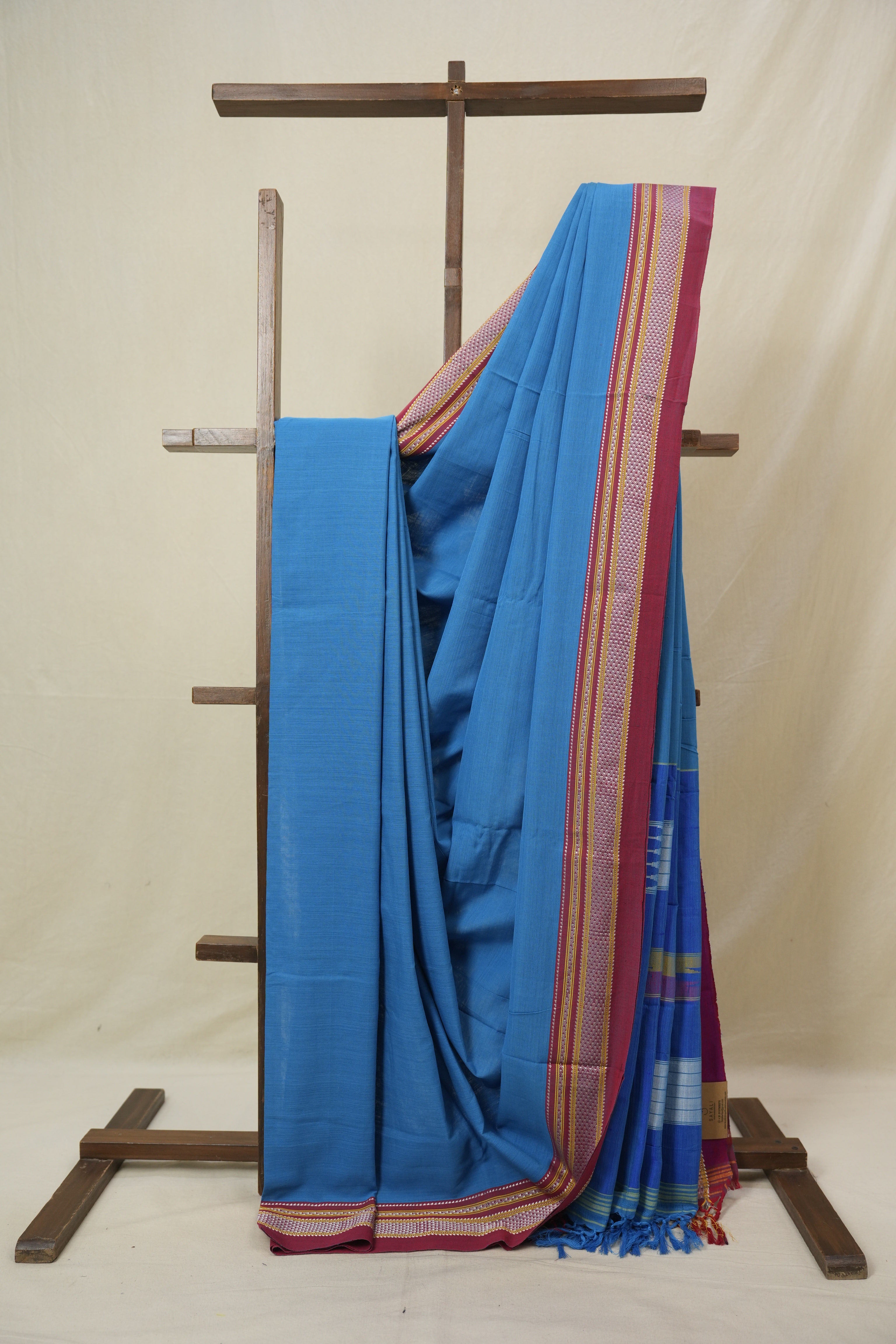 Blue Cotton Ilkal Saree - SRBCIS887