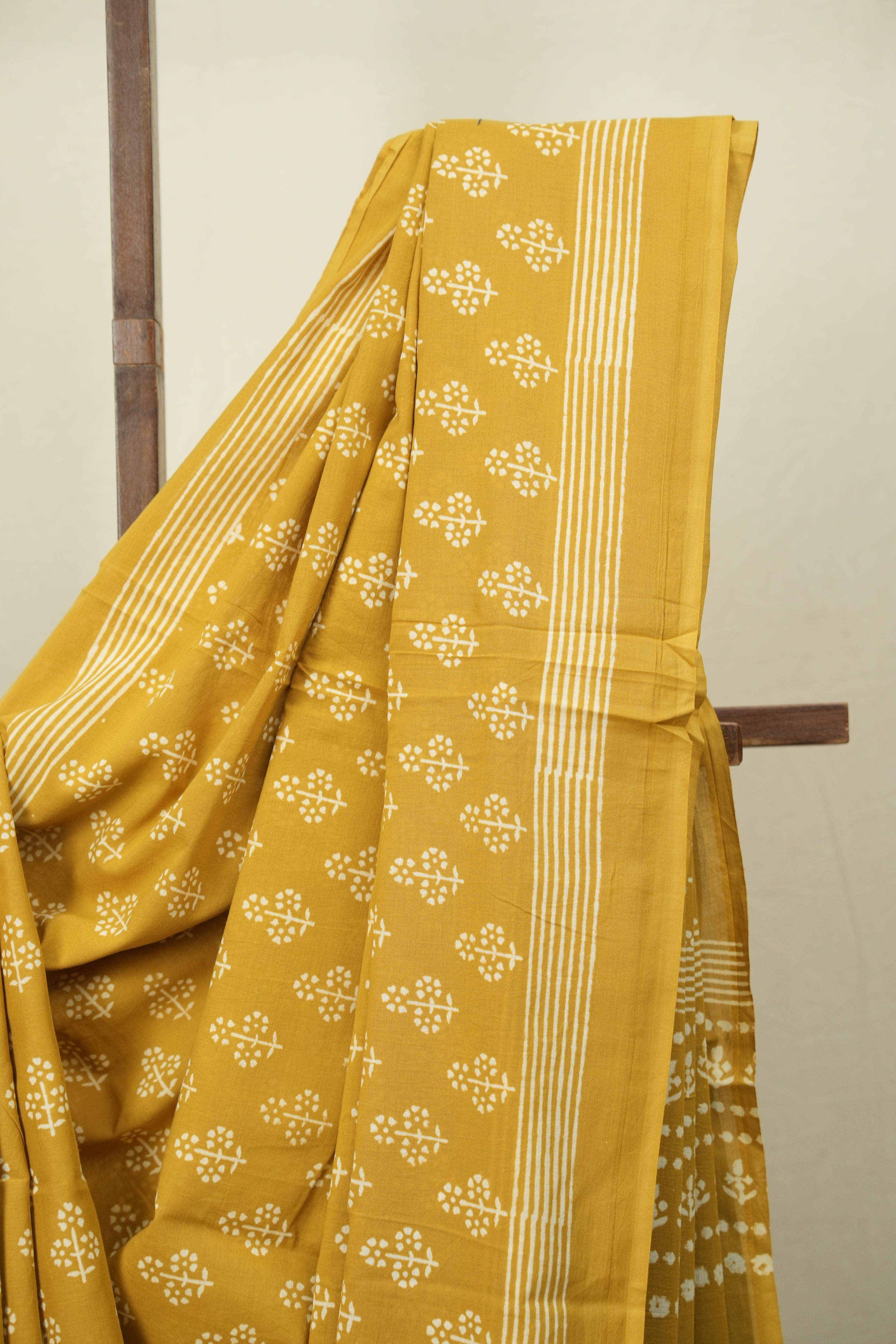 Mustard HBP Cotton Saree - SRMCS3566