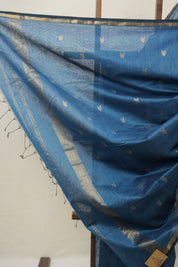 Peacock Blue Maheshwari Saree - SRPBMS959