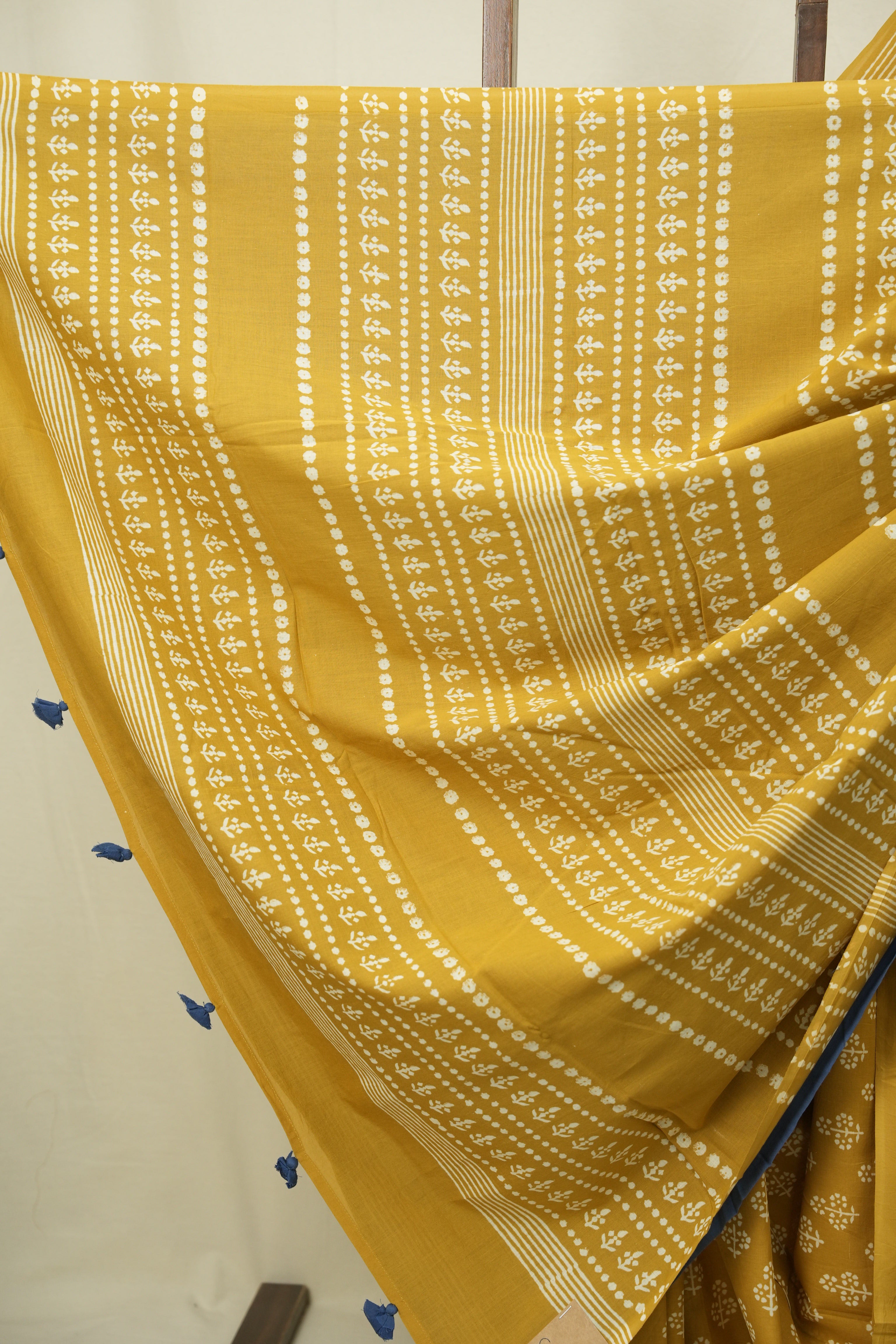 Mustard HBP Cotton Saree - SRMCS3566