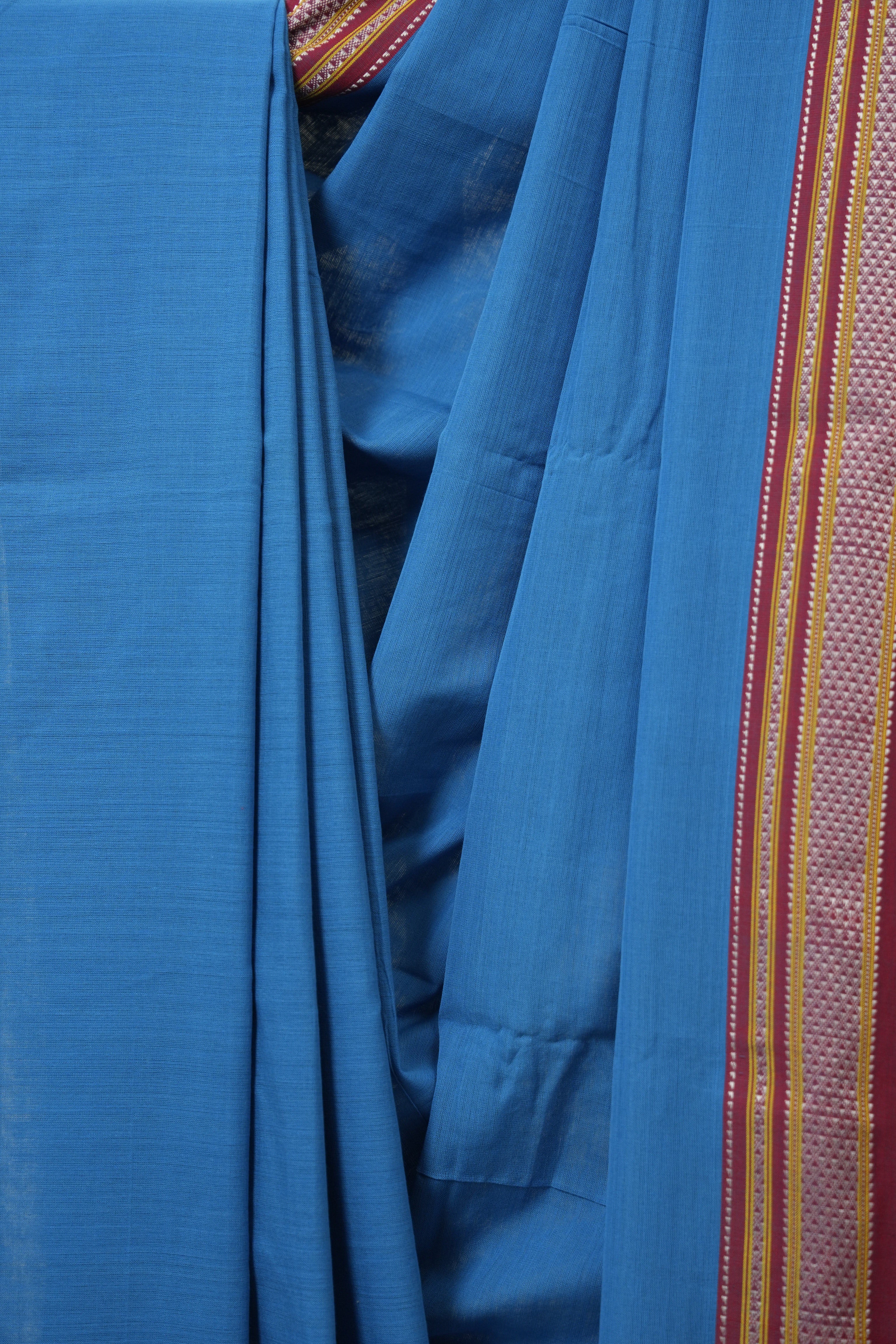 Blue Cotton Ilkal Saree - SRBCIS887