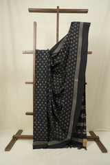 Black HBP Cotton Saree - SRBCS3565