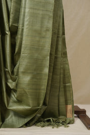 Green Tussar Silk Saree - SRGTSS1837