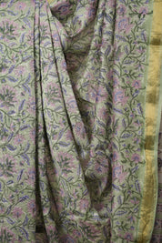 Light Green HBP Cotton Silk Saree With Maheshwari Border - SRLGCSS1310