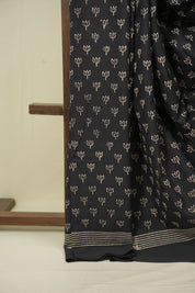 Black HBP Cotton Saree - SRBCS3565