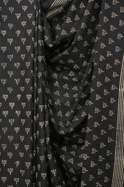 Black HBP Cotton Saree - SRBCS3565
