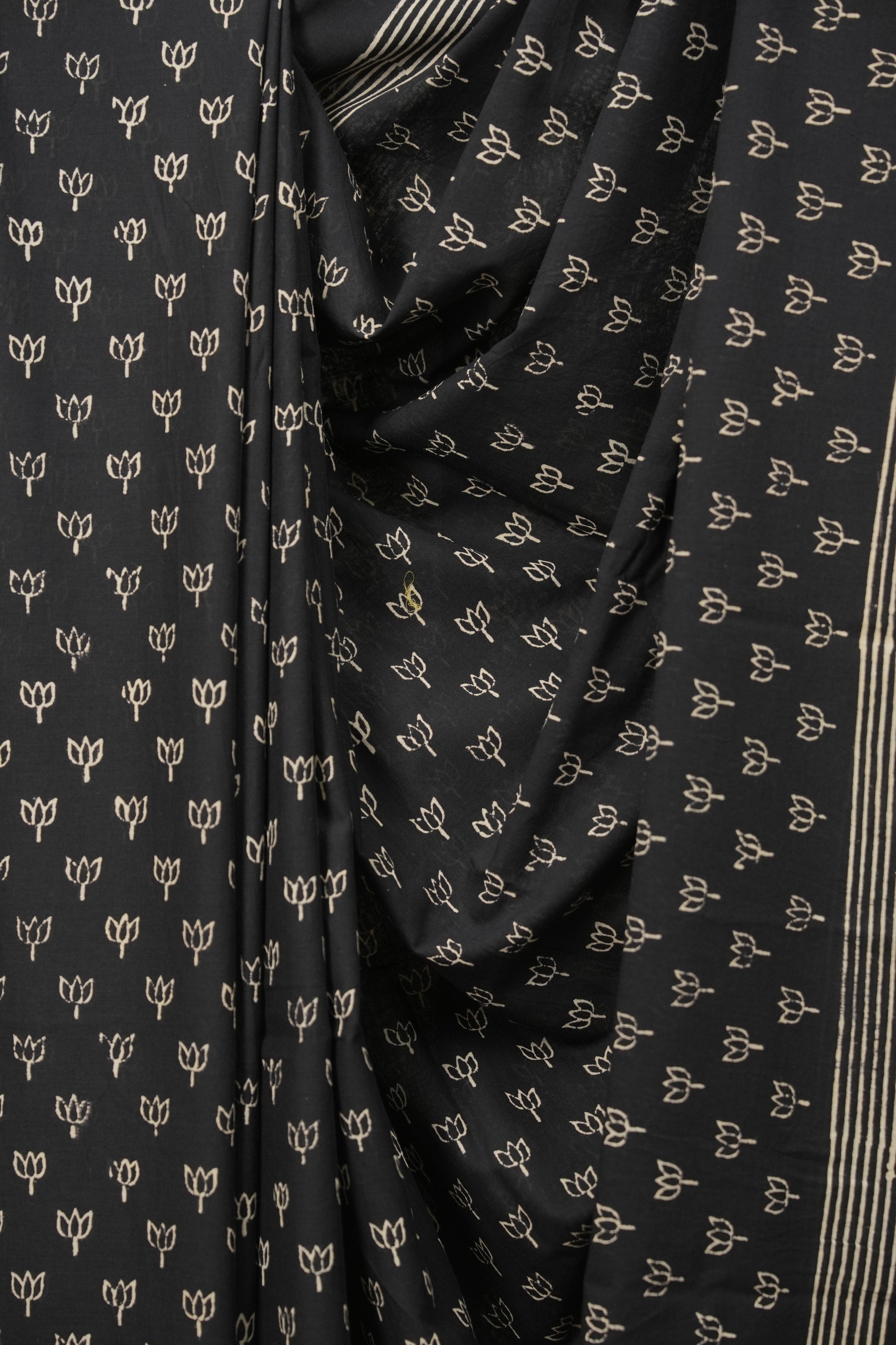 Black HBP Cotton Saree - SRBCS3565