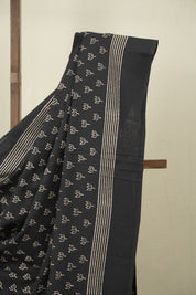 Black HBP Cotton Saree - SRBCS3565