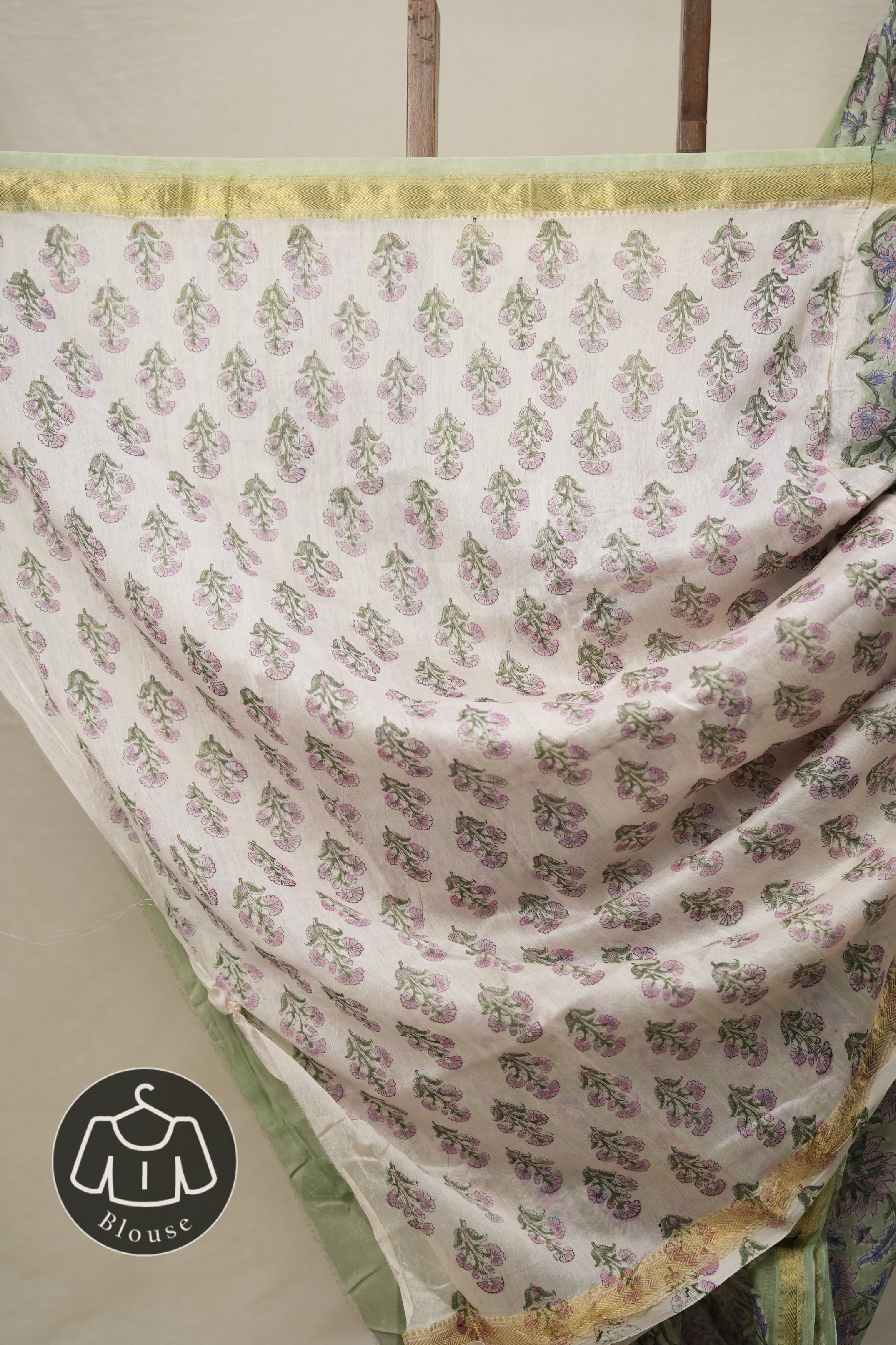 Light Green HBP Cotton Silk Saree With Maheshwari Border - SRLGCSS1310