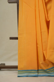Orange Cotton IIkal Saree With Chikki Border - SROCIS911