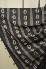 Black HBP Cotton Saree - SRBCS3565