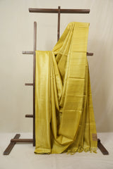 Yellow Tussar Silk Saree - SRYTSS1842