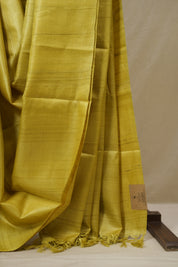 Yellow Tussar Silk Saree - SRYTSS1842