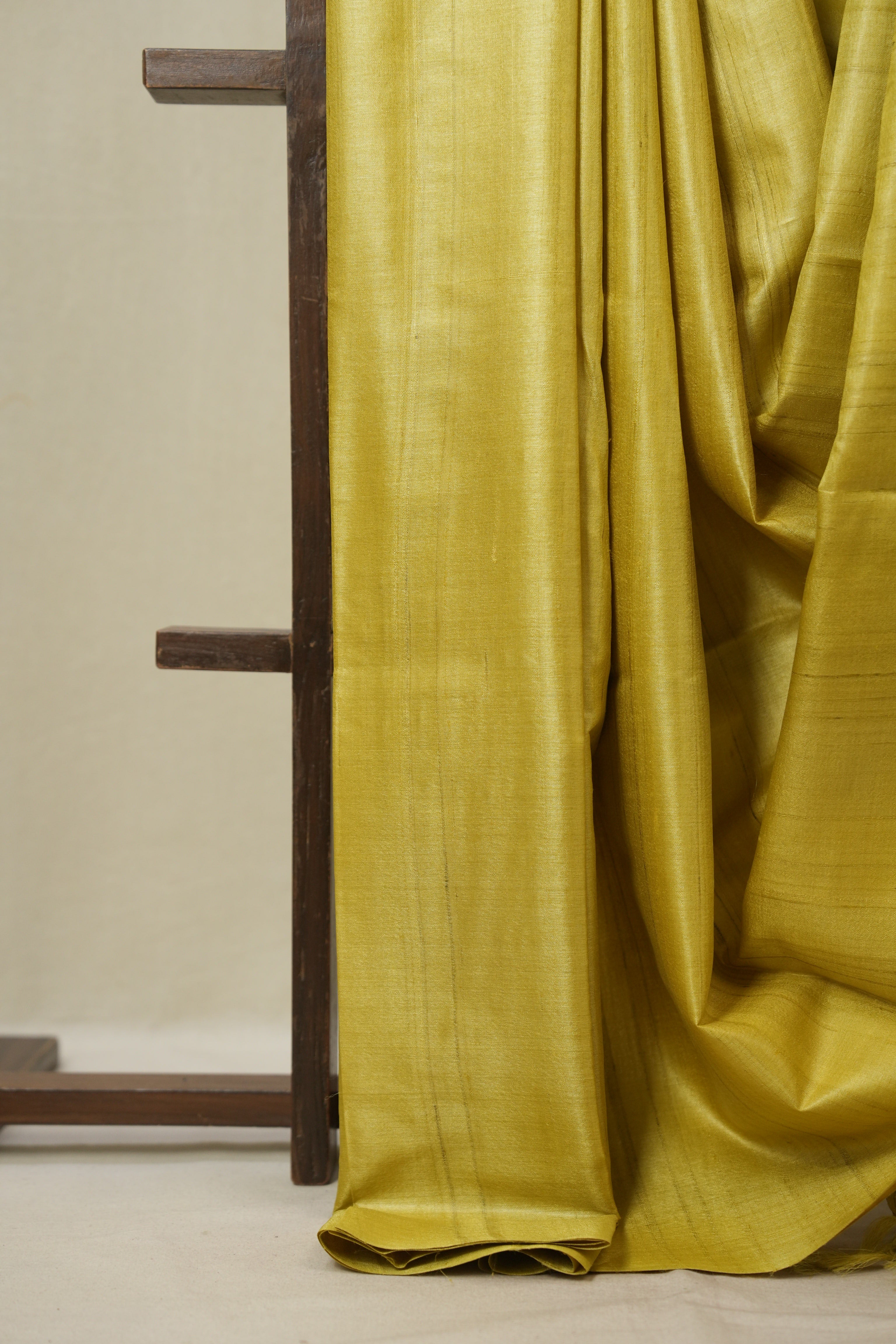 Yellow Tussar Silk Saree - SRYTSS1842