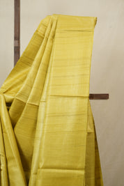 Yellow Tussar Silk Saree - SRYTSS1842