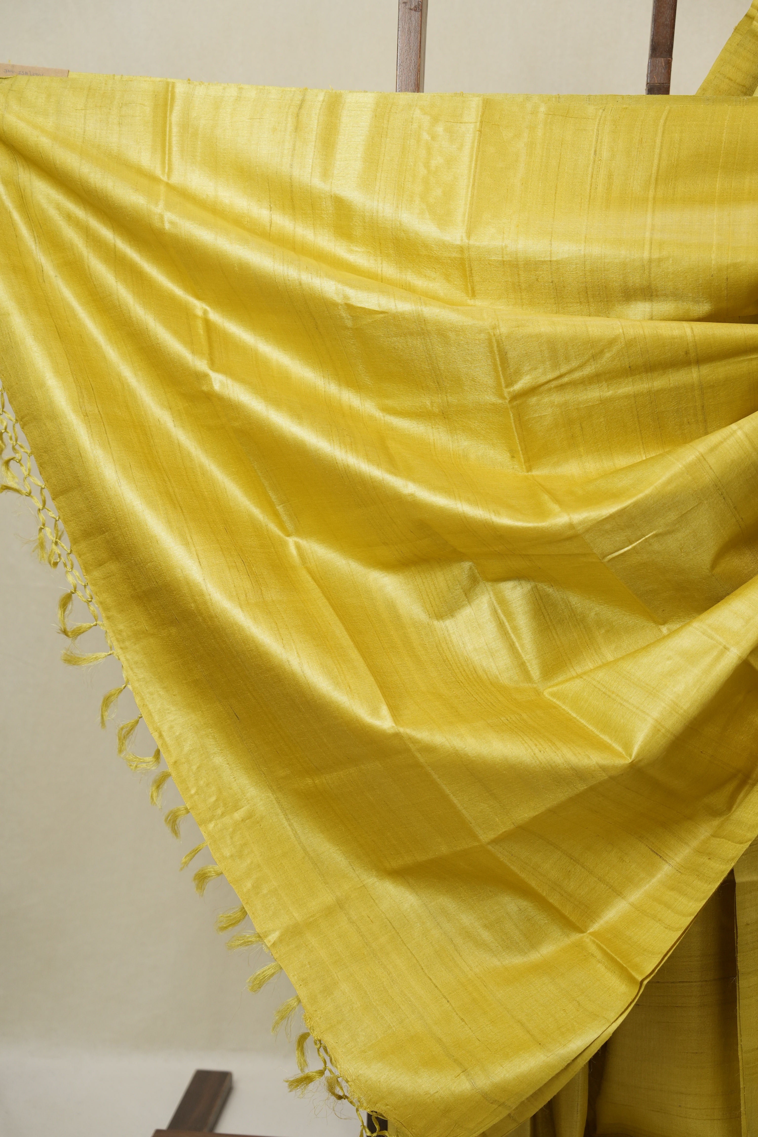 Yellow Tussar Silk Saree - SRYTSS1842