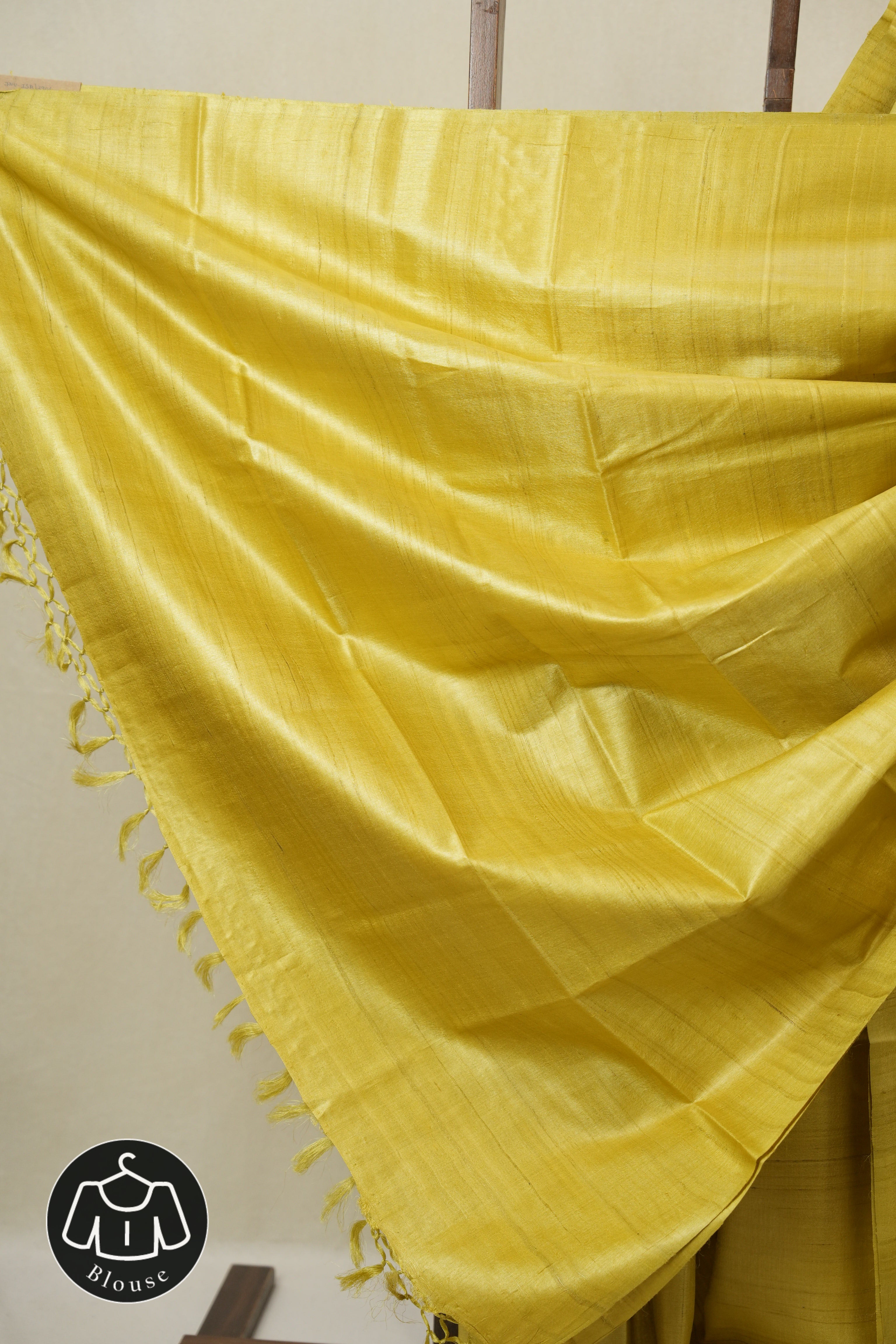 Yellow Tussar Silk Saree - SRYTSS1842