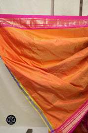 Two Tone Orange Silk Paithani Saree - SRTTOSPS764