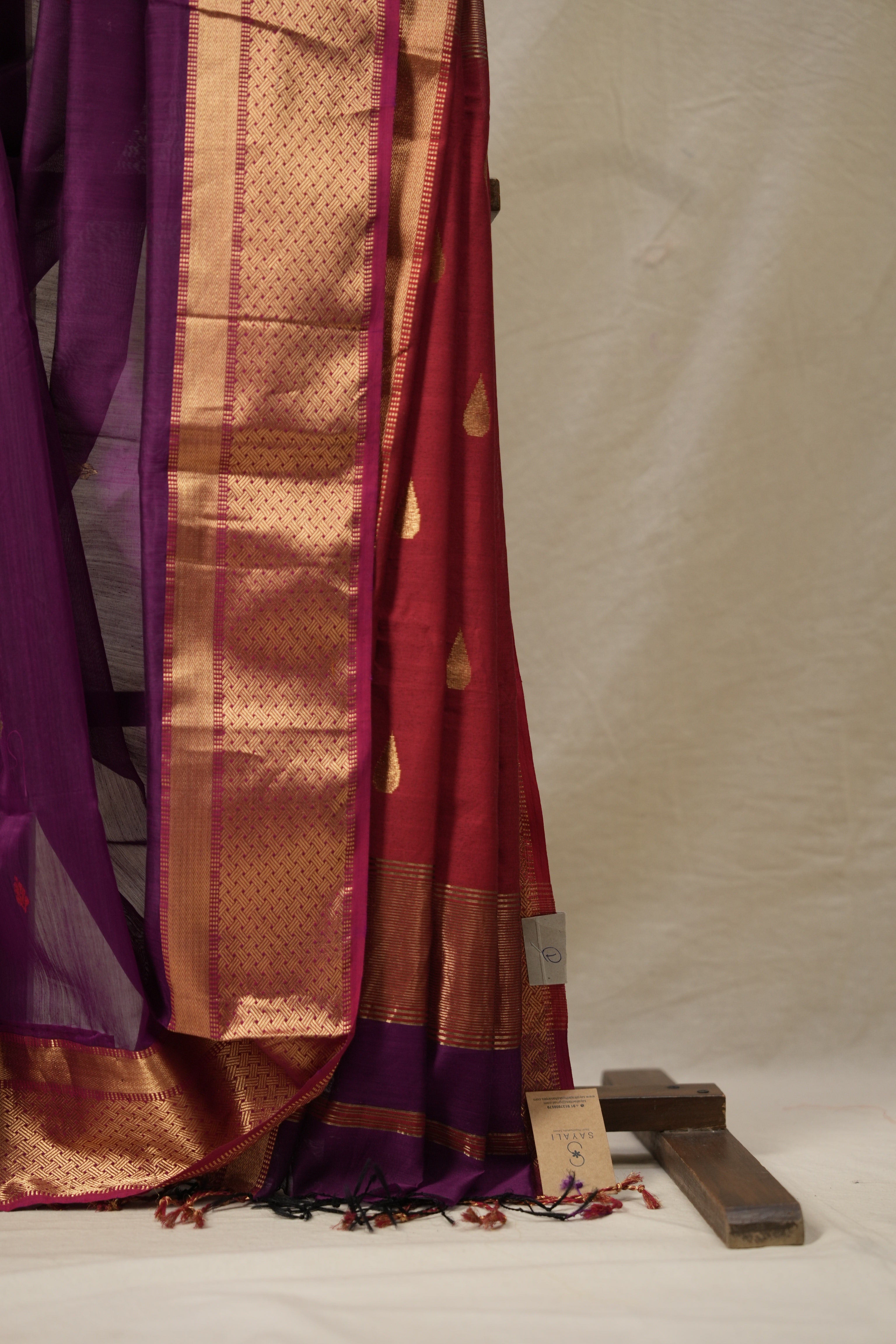 Purple Cotton Silk Maheshwari Saree - SRPCSMS185