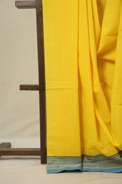 Yellow Cotton IIkal Saree With Chikki Border - SRYCIS908