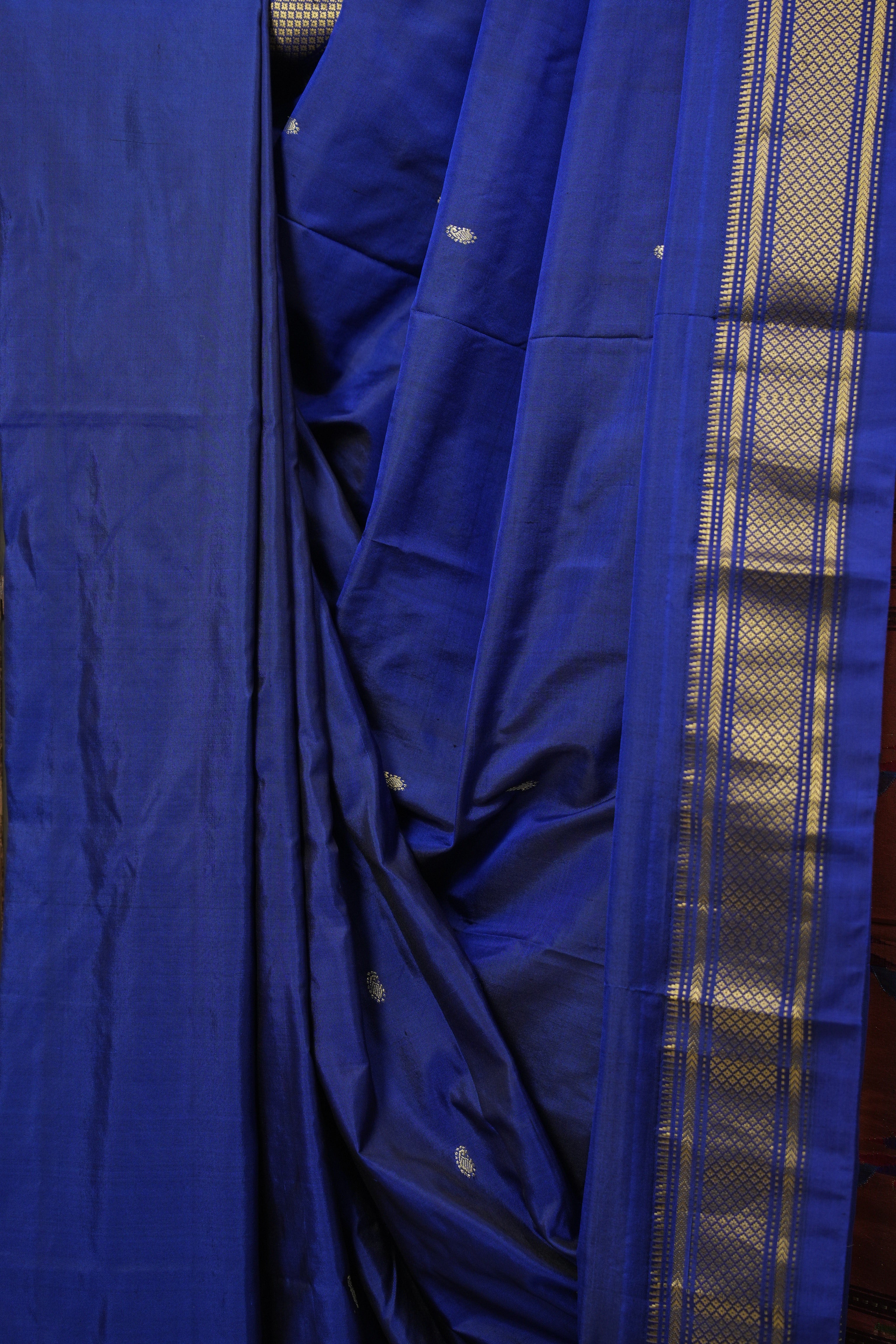 Navy Blue Silk Paithani Saree - SRNBSPS772