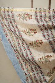 Sky Blue HBP Cotton Silk Saree With Maheshwari Border - SRSBCSS1334