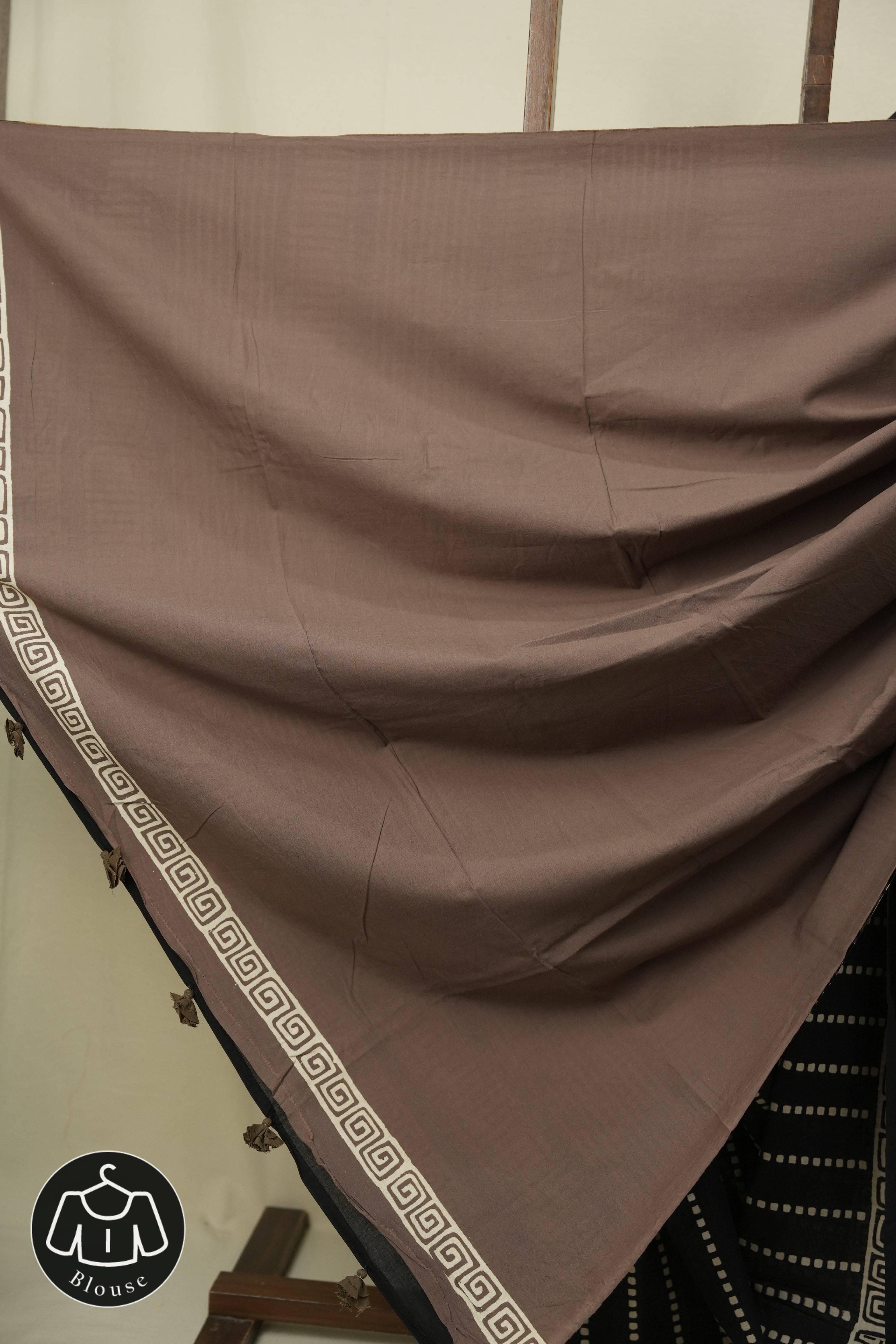 Black HBP Cotton Saree - SRBCS3535