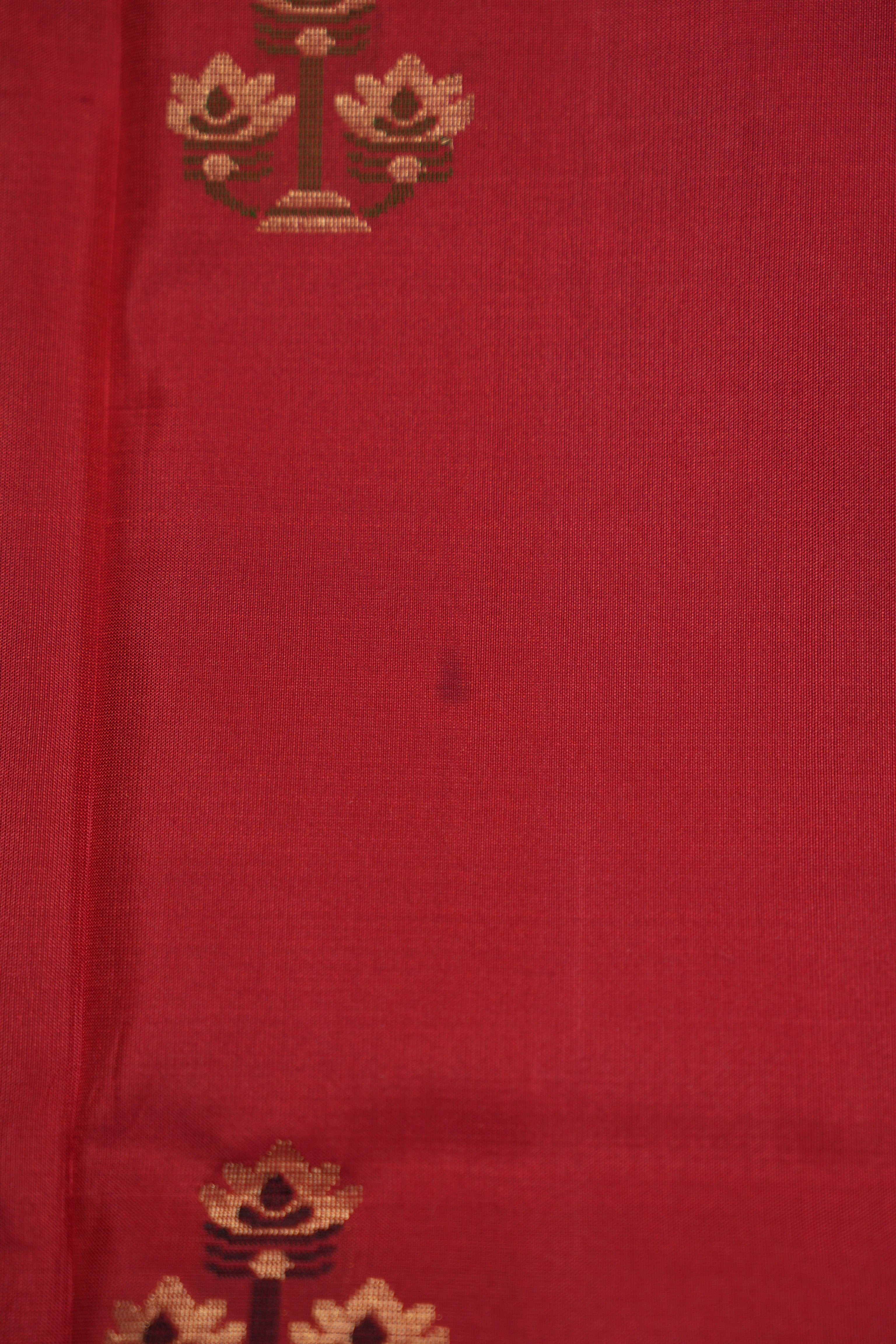 Red Soft Silk Saree - SRRSSS64-PI