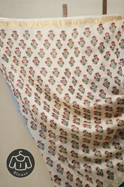 Sky Blue HBP Cotton Silk Saree With Maheshwari Border - SRSBCSS1334