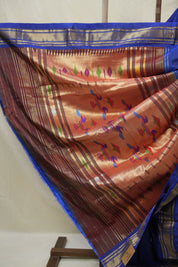 Navy Blue Silk Paithani Saree - SRNBSPS772