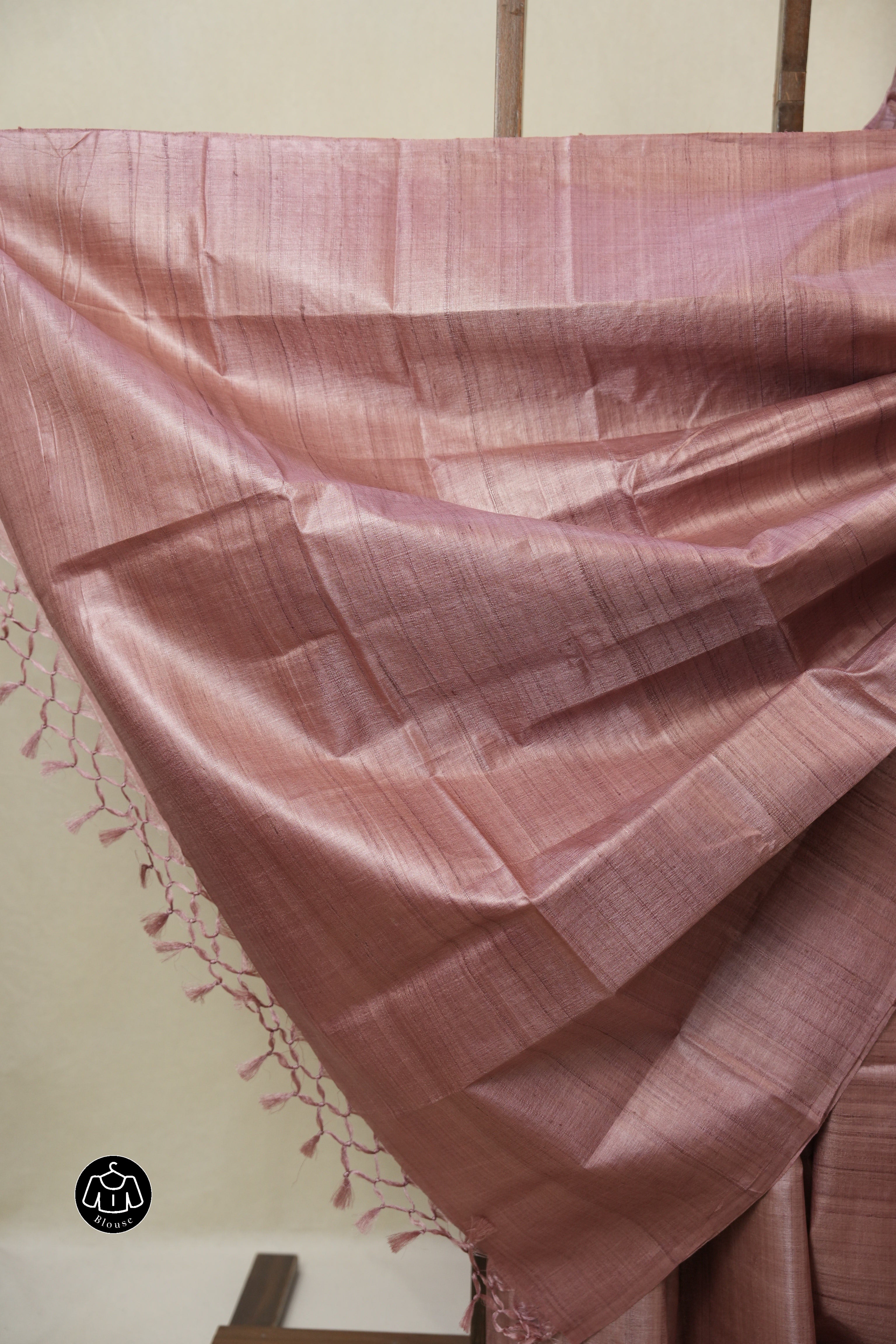 Pink Tussar Silk Saree - SRPTSS1838