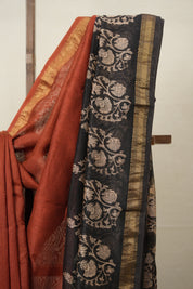 Red HBP Cotton Silk Saree With Maheshwari Border - SRRCSS1294