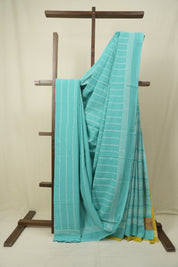Sea Blue HBP Cotton Saree - SRSBCS3532