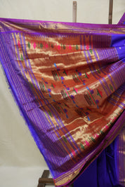 Blue Silk Paithani Saree - SRBSPS773