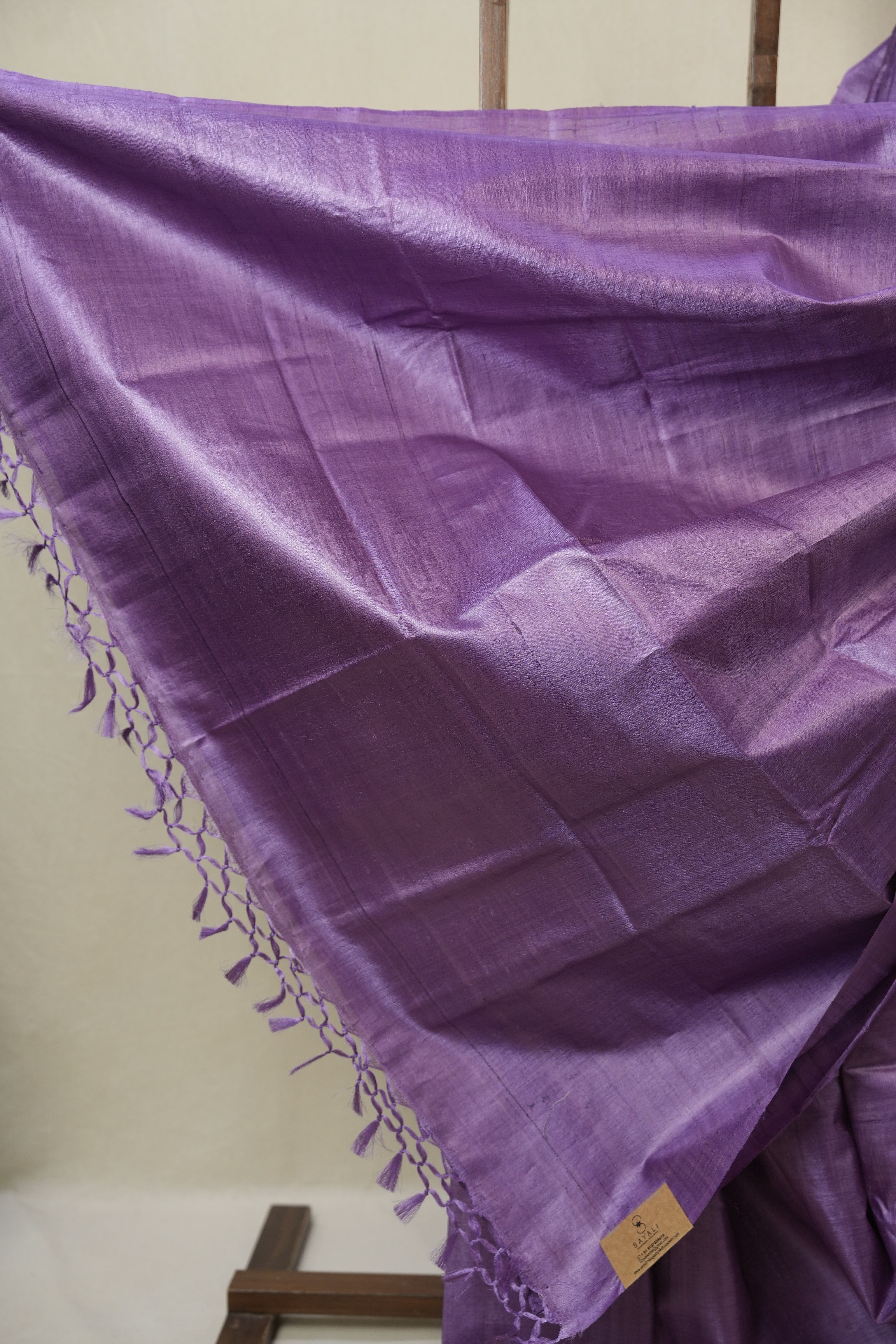 Purple Tussar Silk Saree - SRYTSS1841
