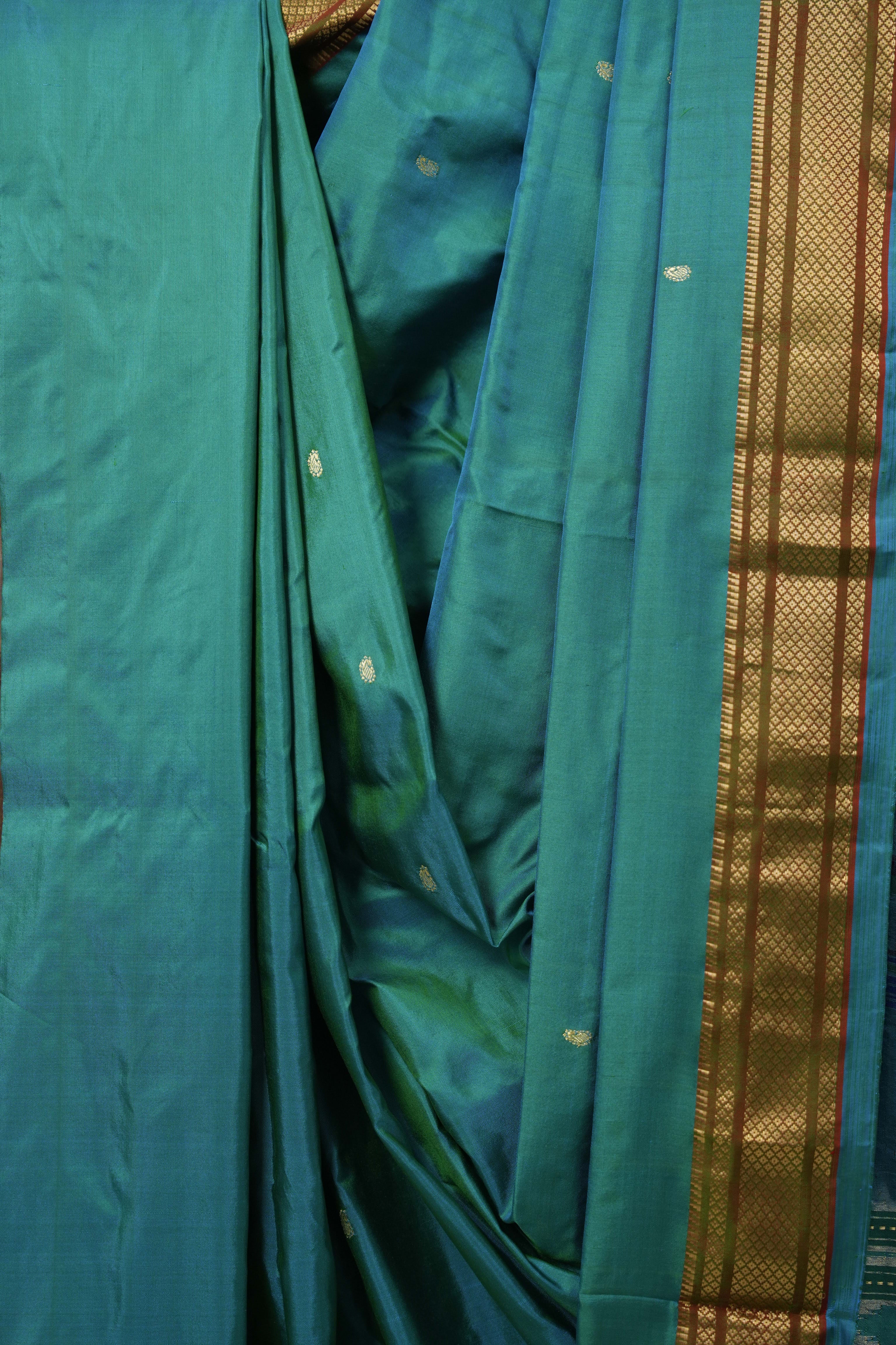 Peacock Green Silk Paithani Saree - SRPGSPS763