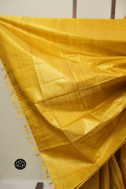 Yellow Tussar Silk Saree - SRYTSS1840