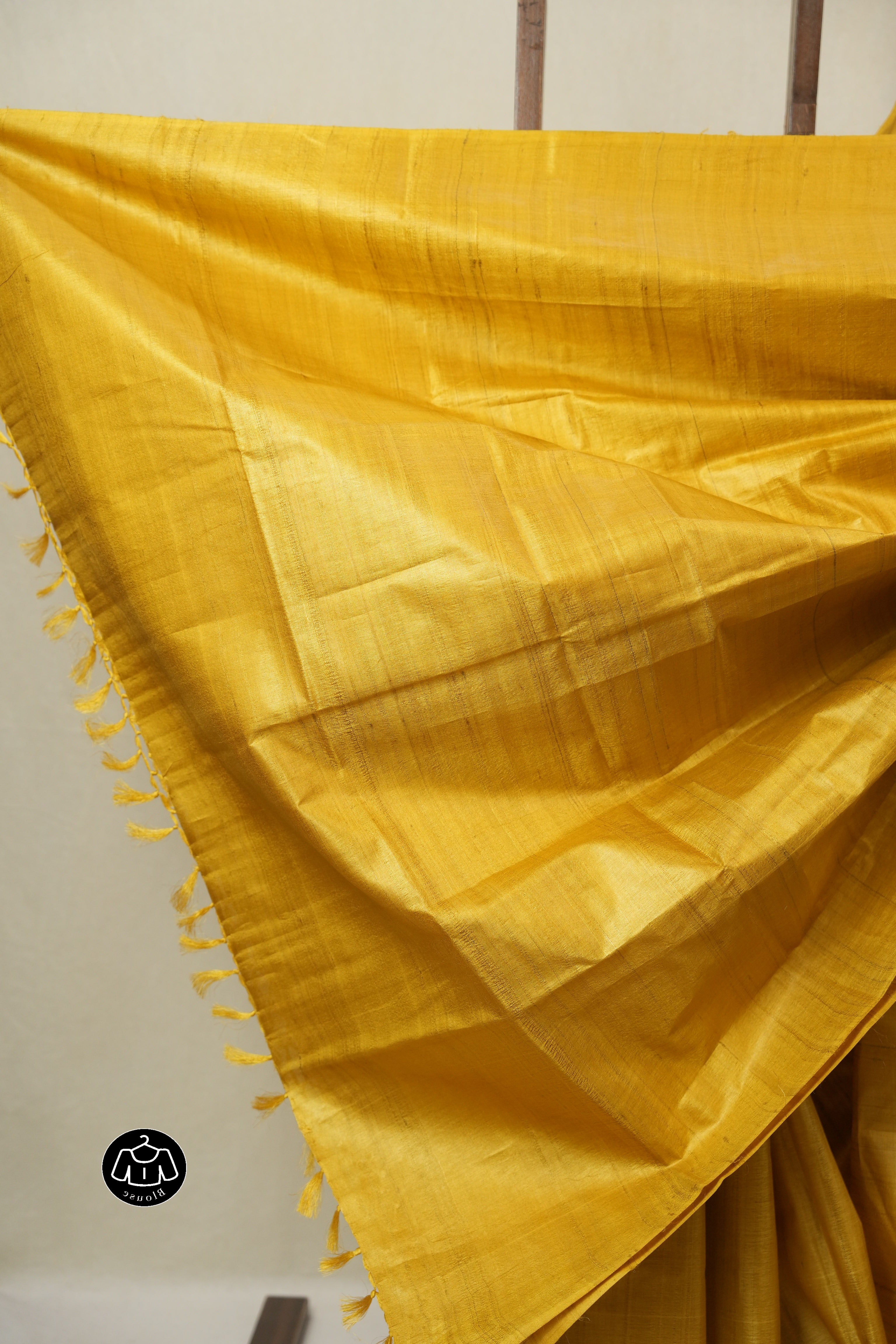 Yellow Tussar Silk Saree - SRYTSS1840
