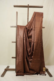 Brown Tussar Silk Saree - SRBTSS1860