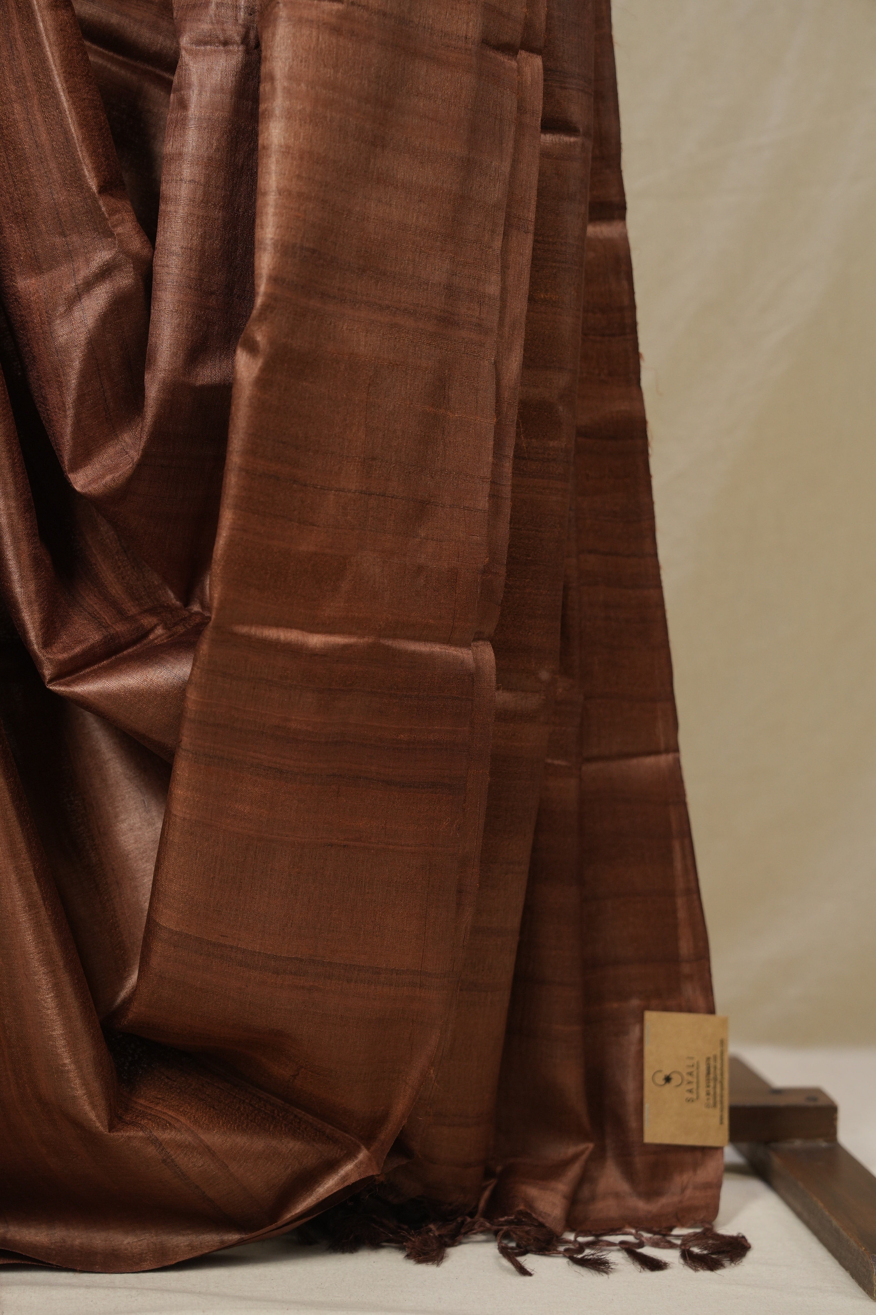 Brown Tussar Silk Saree - SRBTSS1860