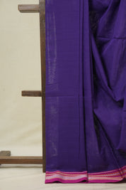 Purple Cotton IIkal Saree With Chikki Border - SRPCIS907