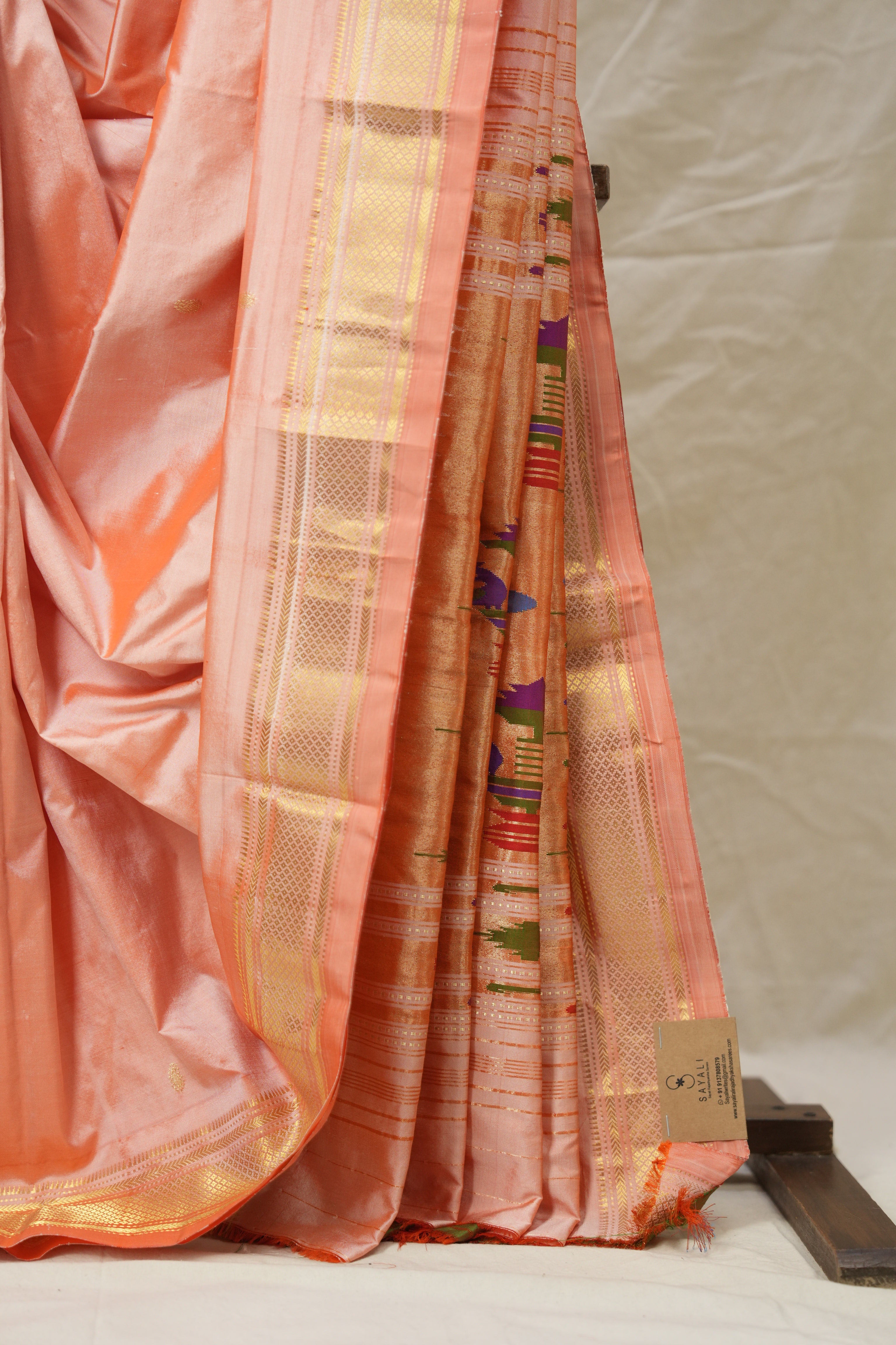 Peach Silk Paithani Saree - SRPSPS765