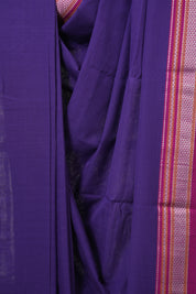 Purple Cotton IIkal Saree With Chikki Border - SRPCIS907