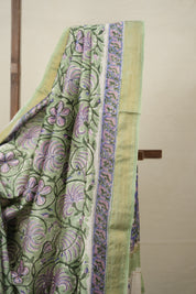 Green HBP Cotton Silk Saree With Maheshwari Border - SRGCSS1309